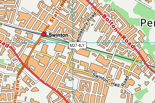 M27 4LY map - OS VectorMap District (Ordnance Survey)