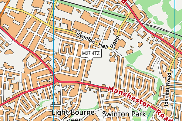 M27 4TZ map - OS VectorMap District (Ordnance Survey)