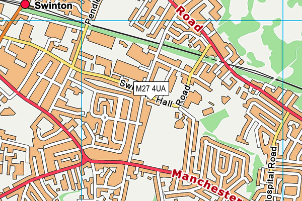 M27 4UA map - OS VectorMap District (Ordnance Survey)