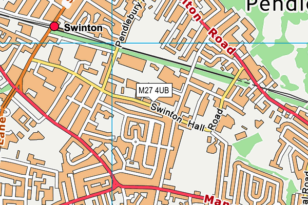 M27 4UB map - OS VectorMap District (Ordnance Survey)