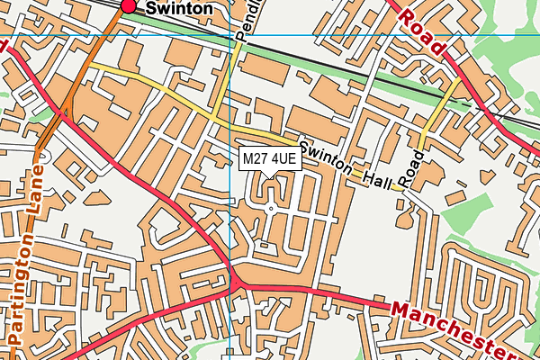 M27 4UE map - OS VectorMap District (Ordnance Survey)