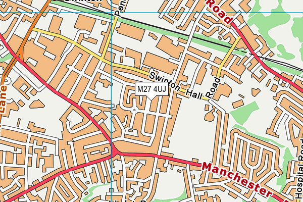M27 4UJ map - OS VectorMap District (Ordnance Survey)