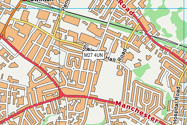 M27 4UN map - OS VectorMap District (Ordnance Survey)