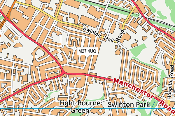 M27 4UQ map - OS VectorMap District (Ordnance Survey)