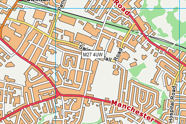 M27 4UW map - OS VectorMap District (Ordnance Survey)