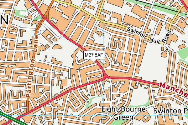 M27 5AF map - OS VectorMap District (Ordnance Survey)