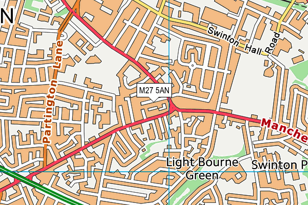 M27 5AN map - OS VectorMap District (Ordnance Survey)