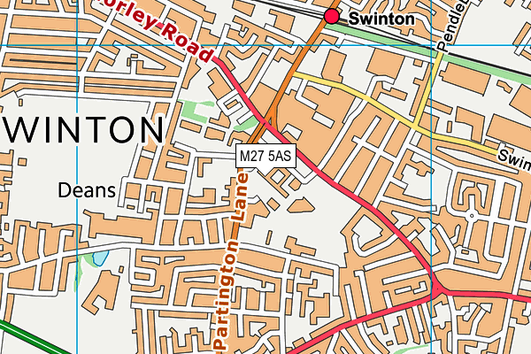 M27 5AS map - OS VectorMap District (Ordnance Survey)