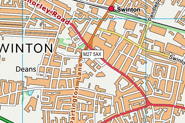 M27 5AX map - OS VectorMap District (Ordnance Survey)