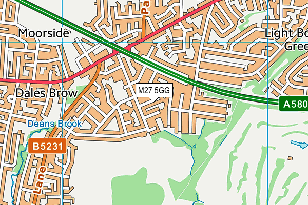 M27 5GG map - OS VectorMap District (Ordnance Survey)