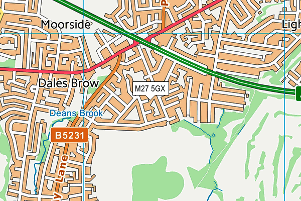 M27 5GX map - OS VectorMap District (Ordnance Survey)