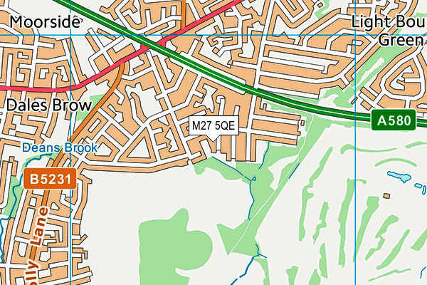 M27 5QE map - OS VectorMap District (Ordnance Survey)