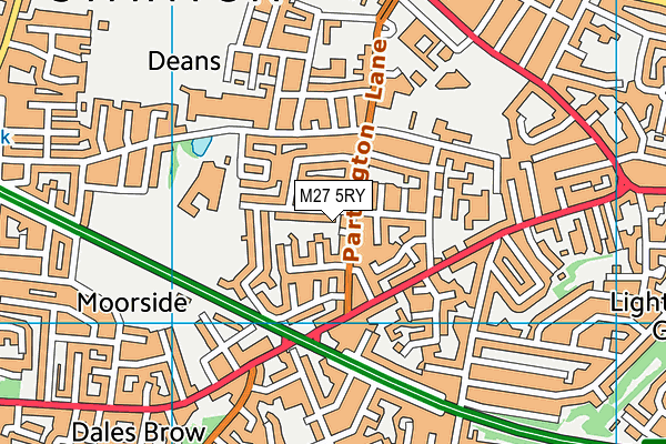 M27 5RY map - OS VectorMap District (Ordnance Survey)