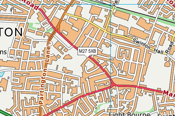 M27 5XB map - OS VectorMap District (Ordnance Survey)