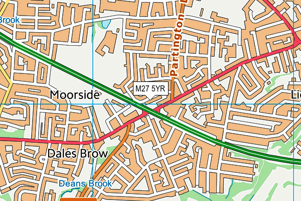 M27 5YR map - OS VectorMap District (Ordnance Survey)