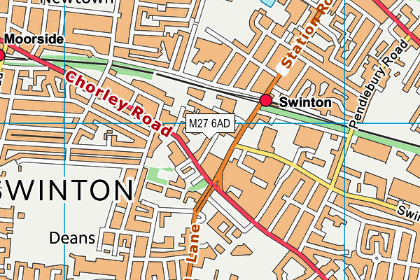 M27 6AD map - OS VectorMap District (Ordnance Survey)