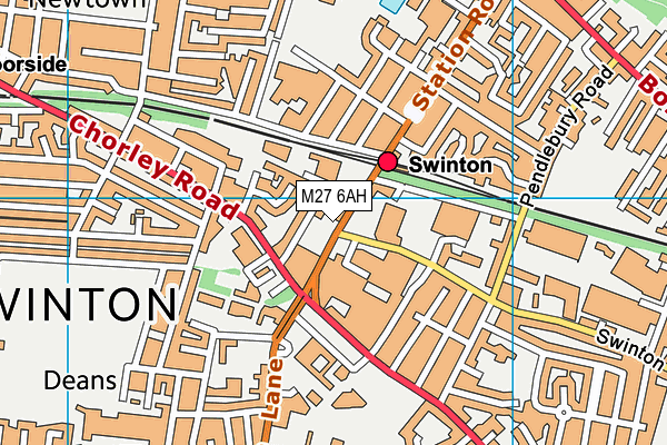 M27 6AH map - OS VectorMap District (Ordnance Survey)