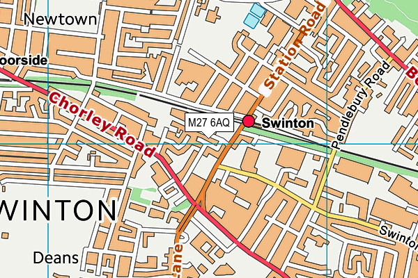 M27 6AQ map - OS VectorMap District (Ordnance Survey)