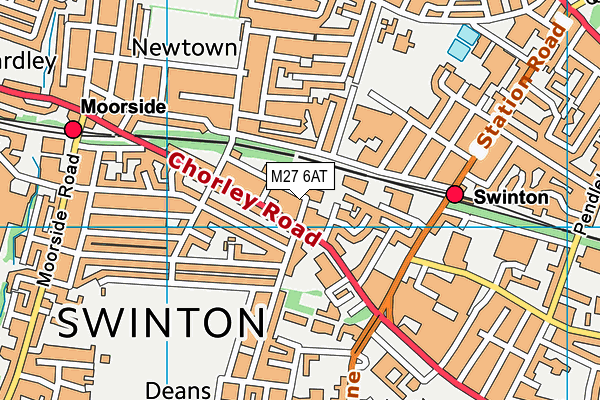 M27 6AT map - OS VectorMap District (Ordnance Survey)