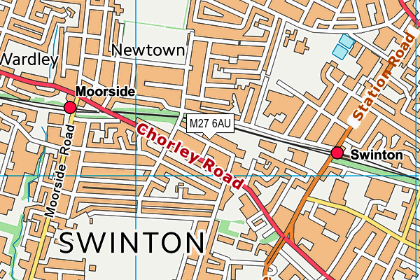 M27 6AU map - OS VectorMap District (Ordnance Survey)