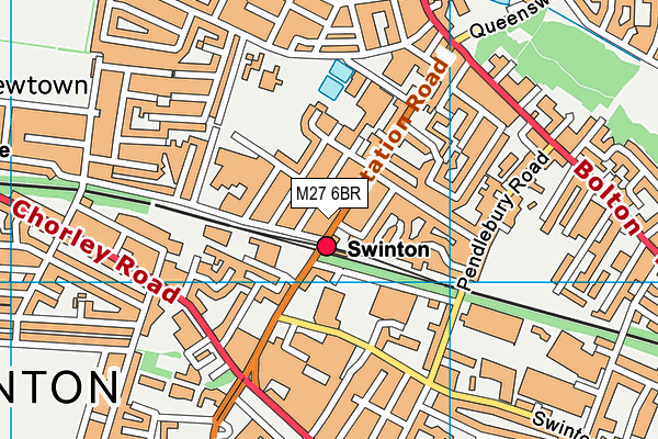 M27 6BR map - OS VectorMap District (Ordnance Survey)