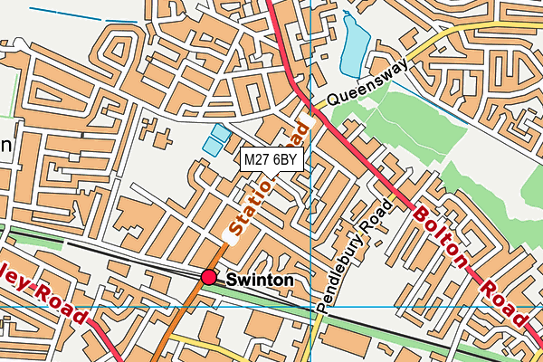 M27 6BY map - OS VectorMap District (Ordnance Survey)