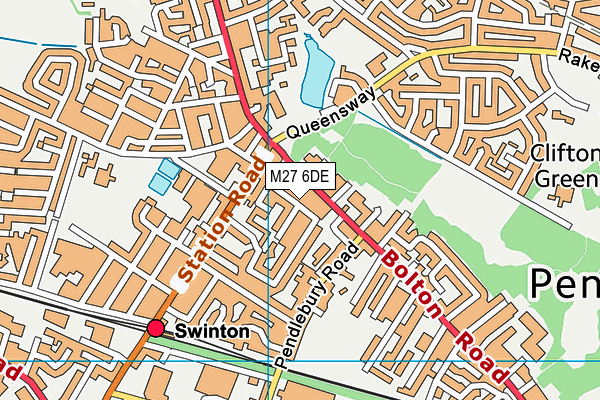 M27 6DE map - OS VectorMap District (Ordnance Survey)