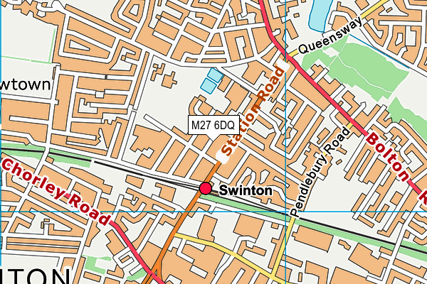 M27 6DQ map - OS VectorMap District (Ordnance Survey)