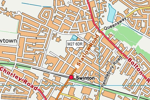 M27 6DR map - OS VectorMap District (Ordnance Survey)