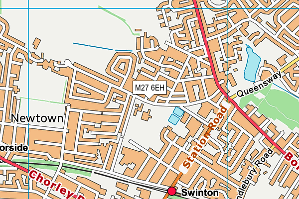M27 6EH map - OS VectorMap District (Ordnance Survey)