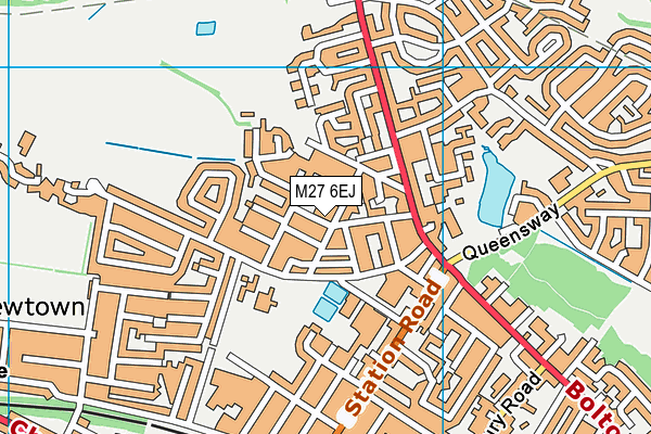 M27 6EJ map - OS VectorMap District (Ordnance Survey)