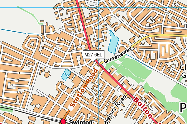 M27 6EL map - OS VectorMap District (Ordnance Survey)