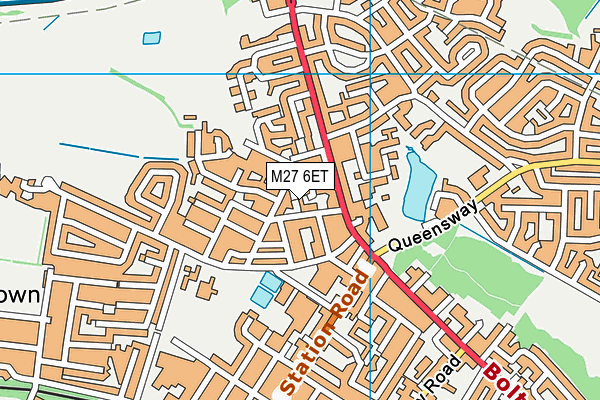 M27 6ET map - OS VectorMap District (Ordnance Survey)