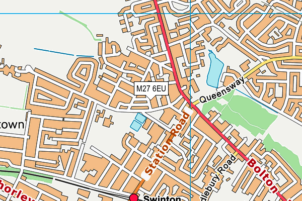 M27 6EU map - OS VectorMap District (Ordnance Survey)