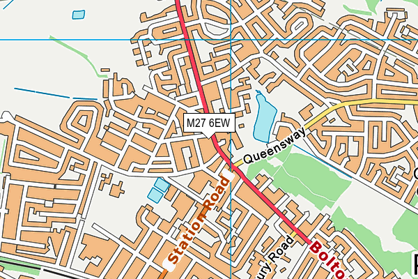 M27 6EW map - OS VectorMap District (Ordnance Survey)