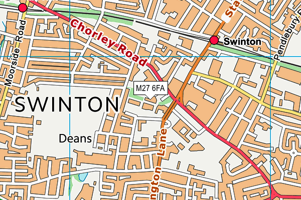 M27 6FA map - OS VectorMap District (Ordnance Survey)