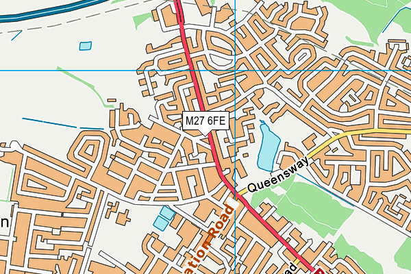 M27 6FE map - OS VectorMap District (Ordnance Survey)