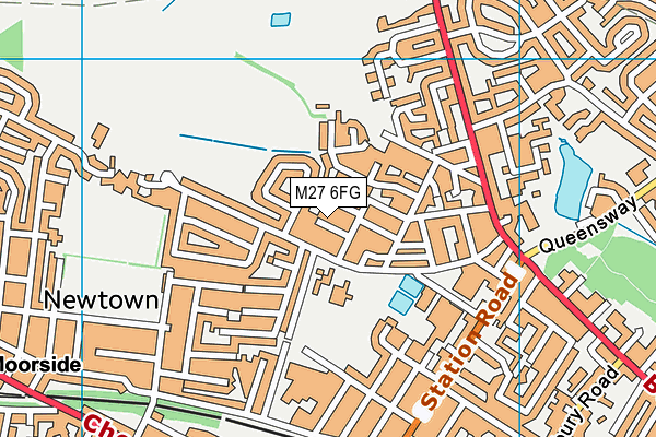 M27 6FG map - OS VectorMap District (Ordnance Survey)