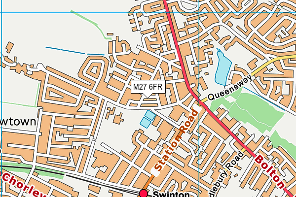 M27 6FR map - OS VectorMap District (Ordnance Survey)