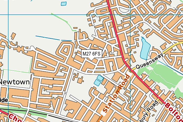 M27 6FS map - OS VectorMap District (Ordnance Survey)