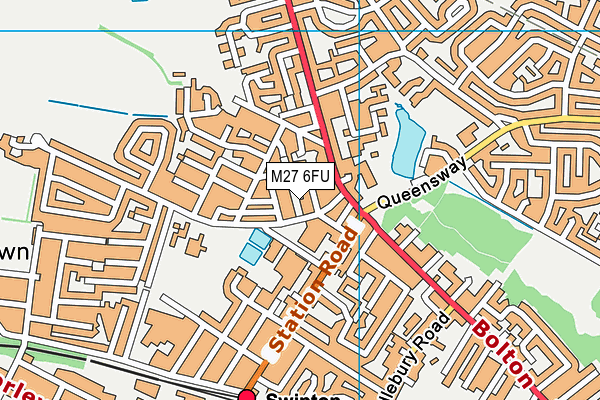 M27 6FU map - OS VectorMap District (Ordnance Survey)
