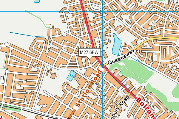 M27 6FW map - OS VectorMap District (Ordnance Survey)