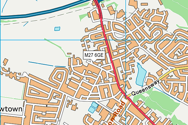M27 6GE map - OS VectorMap District (Ordnance Survey)