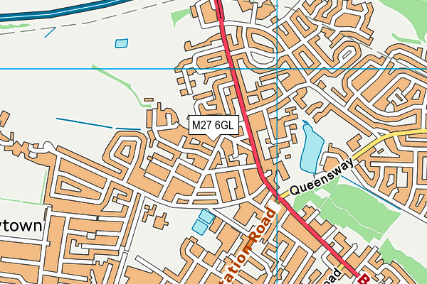 M27 6GL map - OS VectorMap District (Ordnance Survey)
