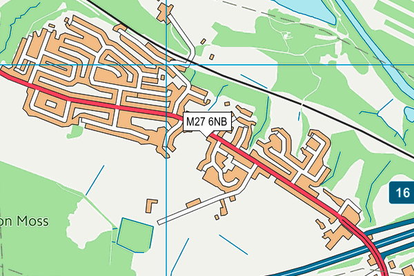 Clifton Cricket Club map (M27 6NB) - OS VectorMap District (Ordnance Survey)