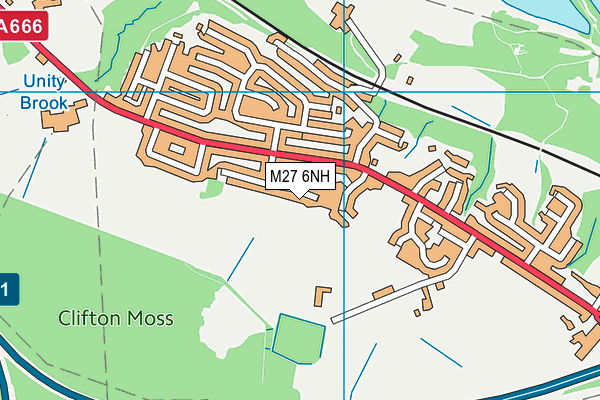 M27 6NH map - OS VectorMap District (Ordnance Survey)