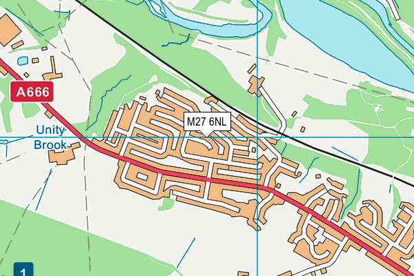 M27 6NL map - OS VectorMap District (Ordnance Survey)