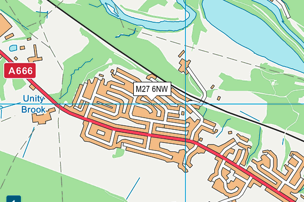 M27 6NW map - OS VectorMap District (Ordnance Survey)