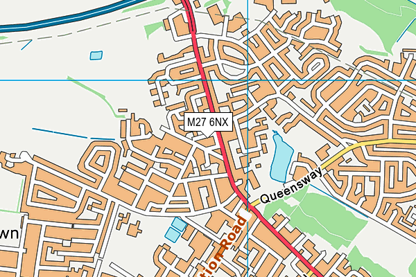 M27 6NX map - OS VectorMap District (Ordnance Survey)