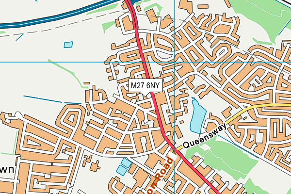 M27 6NY map - OS VectorMap District (Ordnance Survey)